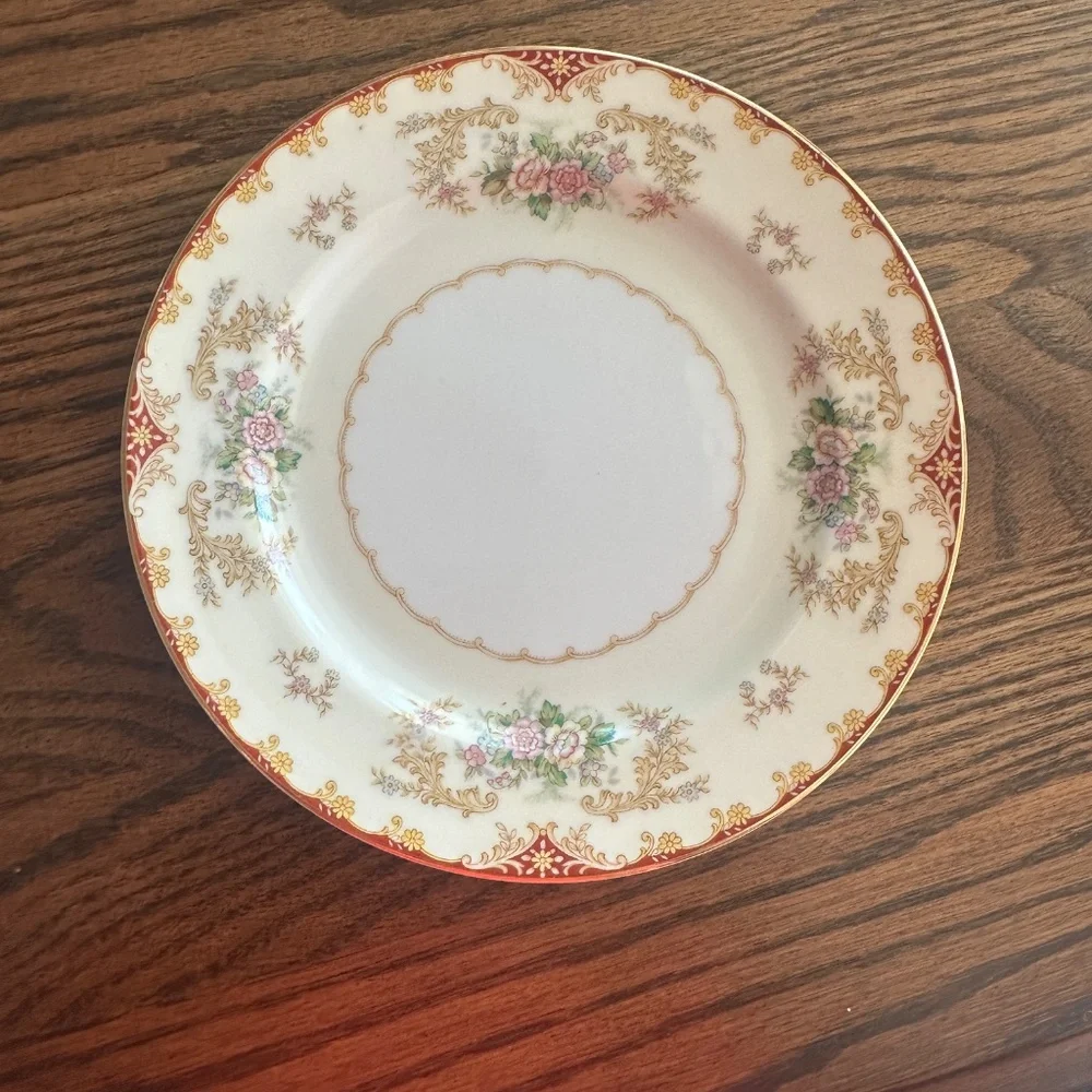 Occupied Japan Vintage Noritake China Cardinal Rose 7 5/8” Salad Plate